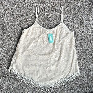 Maurices Cream Camisole with Geometric Design